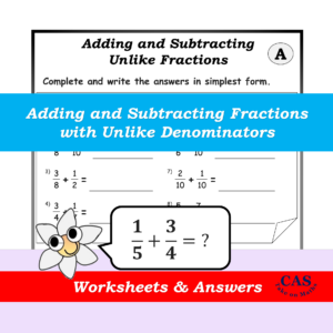 Year 3 to 6 Fractions - Adding and Subtracting Fractions with Unlike Denominators