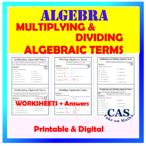 Algebra-Simplifying Algebraic Expressions-Multiplying Dividing Algebra Terms
