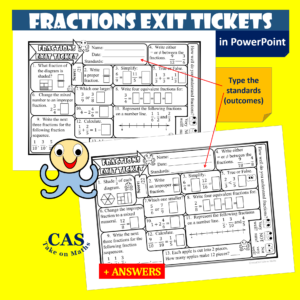 Year 3 to 5 Fractions Exit Tickets - Math Exit Tickets
