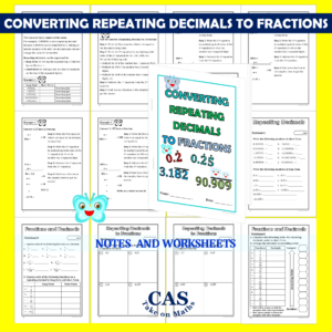 Convert Repeating Decimals to Fractions Workbook