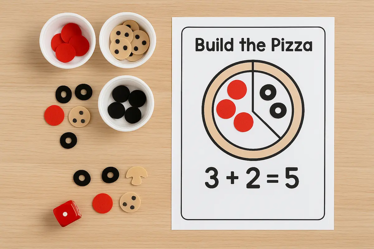 Addition Pizza Activities - Preschoolers and Kindergarten Students