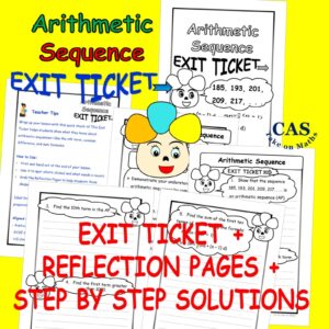 Arithmetic Sequence Exit Ticket & Reflection Pages Algebra Formative Assessment