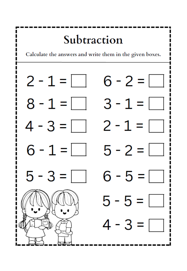 55 Subtraction Worksheets for Grade 1 - Teacher Professional Development
