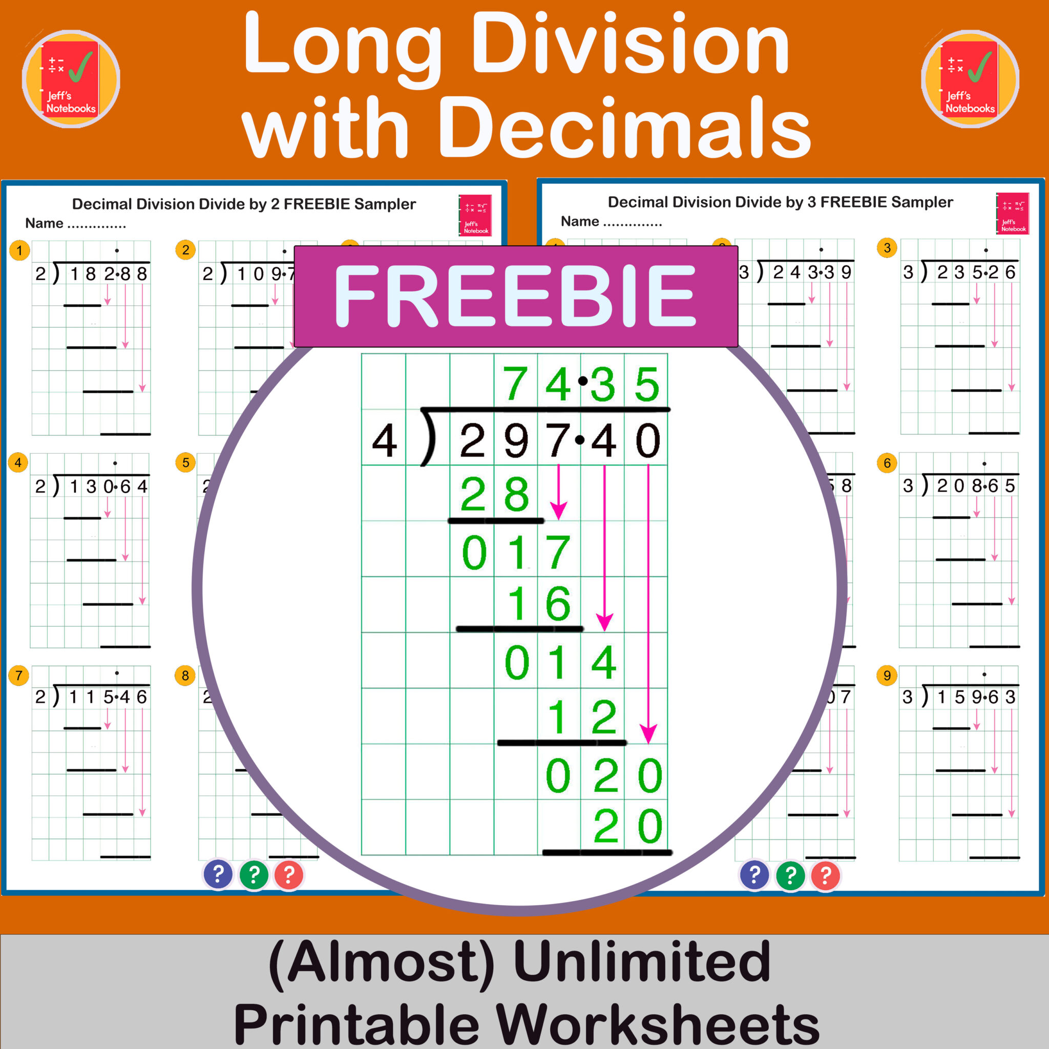 Long Division with Decimals - FREEBIE - Teacher Professional Development