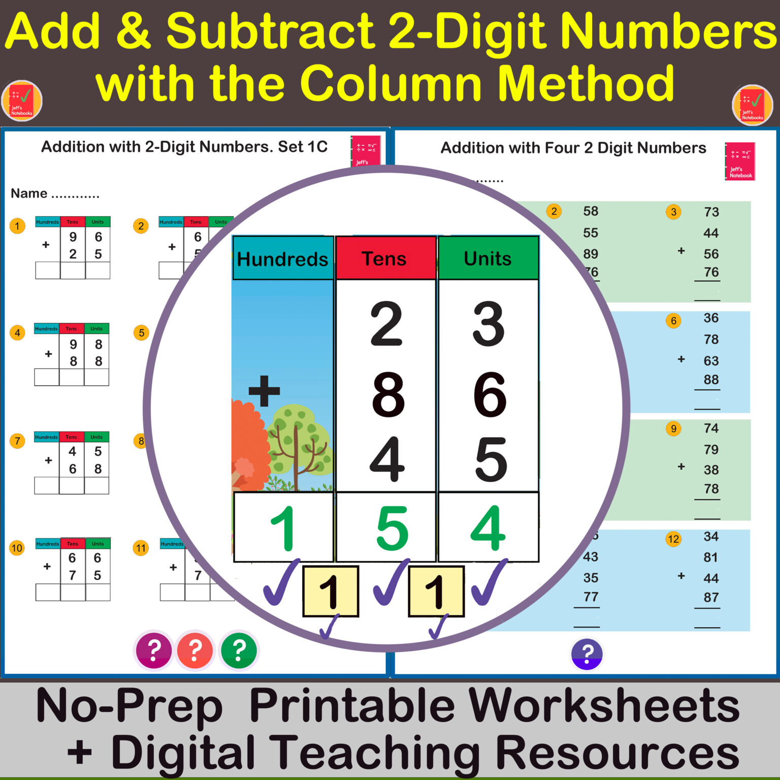 Add & Subtract 2-Digit numbers with & without regrouping - Formal ...