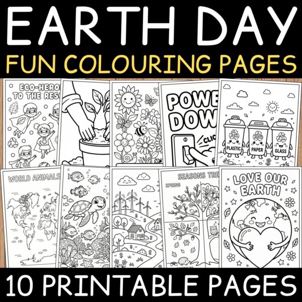 Earth Day Colouring Pages | 10 Printable Activity Sheets for Kids | Eco ...