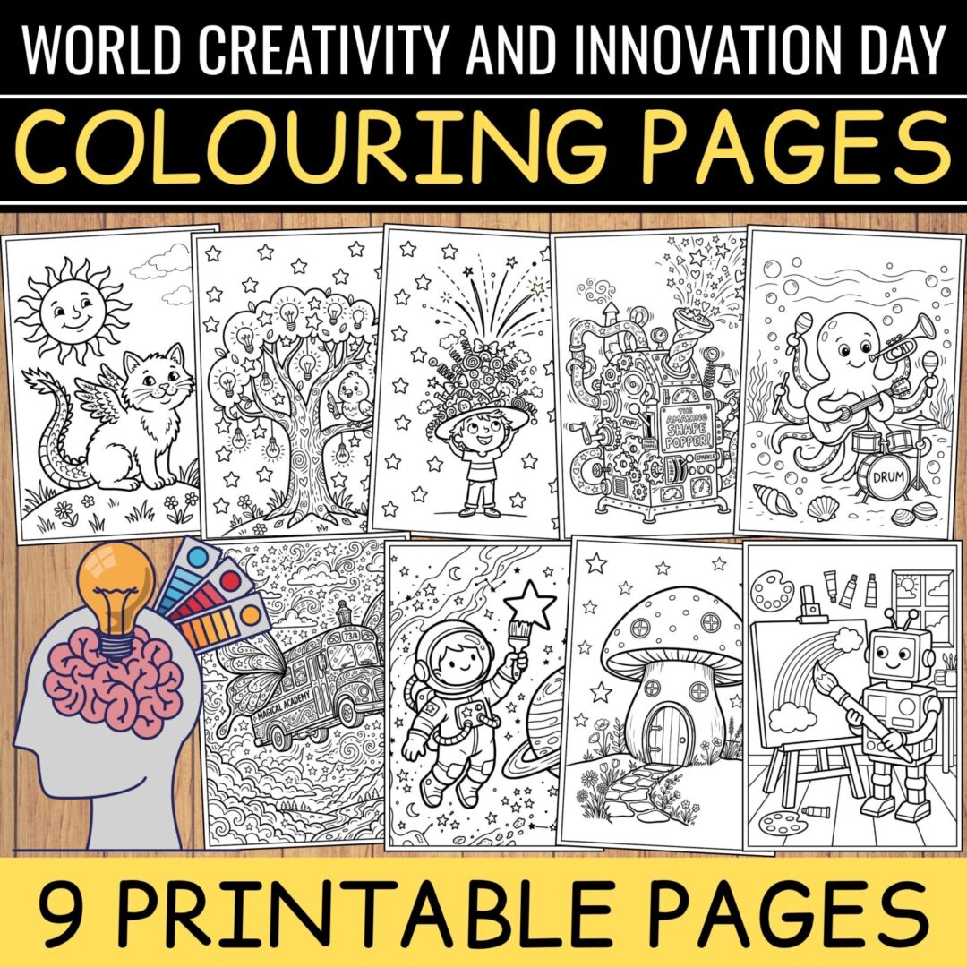 World Creativity and Innovation Day Colouring Pages | 9 Printable ...