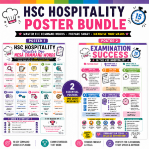HSC Hospitality Examination Success Posters | Command Words & Exam Technique Bundle
